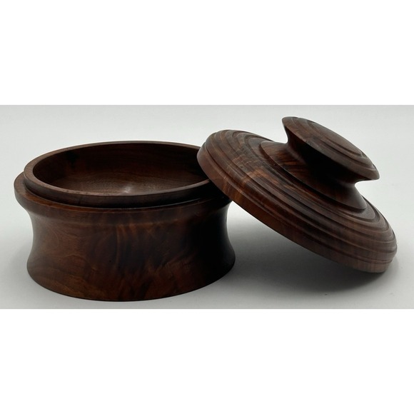 tobacco jar storage Vintage Turned Wood Tobacco Jar Storage Container with Lid Apothecary Jar(2)